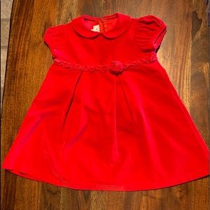 Beautiful Baby Girls Red Velvet Dress Size 24 Months